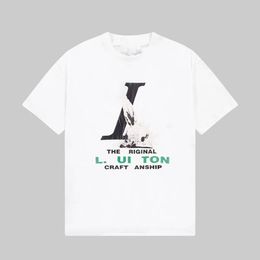 2023 SS Men's Plus Tees & Polos t-shirts Custom woven tn and shoes dyed fabric with comfortable and soft texture. Embroidered graffiti letter on the chest, loose fit S-5XL