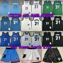 Custom S-6XL Throwback 1997-98 Basketball 21 KevinGarnett Jersey Stitch Classic Vintage 1995-96 2003-04 Retro Jerseys Breathable Sports Shirts Short