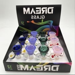 4pcs 14mm Male Joint Glass Heavy Slide Bowl Bong Water Pipe