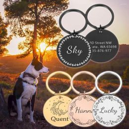 Dog Tag Personalized Cats Collar Harness ID Tags Free Engraving Dogs Chain Name Plate Number Address Puppy Pet Supplies Drop