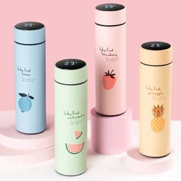 Water Bottles Smart Thermal Bottle Stainless Steel Thermos For Children Vacuum Flasks Keeps Cold Insulation Cup Tea Fruit 231130