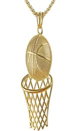 Basketball Hoop Pendant Necklace Men Long Chain Necklace Gifts Sports Hip Hop Couple Jewelry7355477