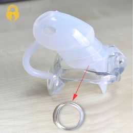 New HT v3 Cock Cage Penis ring Male Small Silicone Cage With fixed Resin Ring Chastity Device Adult Sexy toys A360-1