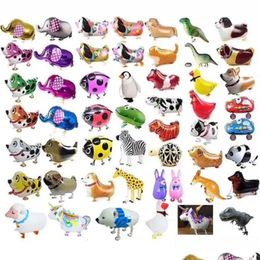 Party Favour Cute Walking Animal Helium Balloons Cat Dog Dinosaur Air Ballons Birthday Decorations Kids Adt Event Decor Balloon Fy322 Dhupv