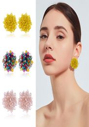 Bohemia Lady Fashion Flower Jewellery Engagement Earring Designer Multicolor Glass Bead Street Shoot Earring Wedding Bridal Gift1075865