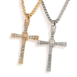 12 Pcs lot Punk Fast and Furious 8 Long Pendant Necklaces Whole Cross Necklace for Men X07072517