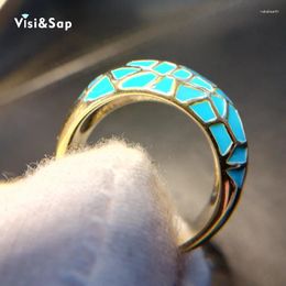 With Side Stones Eleple Yellow Gold Colour Ring Green Resin Stone Rings For Women Party Bijoux Fashion Jewellery Luxury Accessories V18KR008