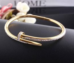 Titanium Steel Valentine039s Day Bracelet 1 Line Full Diamond Cuff Bracelet Women 58cm Fashion Jewellery For Lover Gift No Box8270958