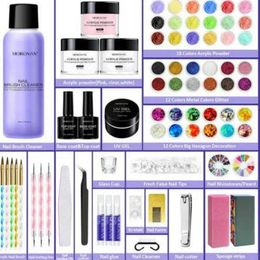 Nail Art Kits Professional Gel Set With Clippers For All Drying Polish Manicure Nails Accessories Acrylic Powder 2024