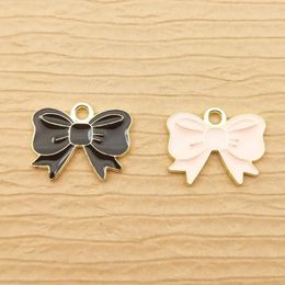 Charms 10pcs Enamel Bow Charm For Jewelry Making Metal Earring Pendant Necklace Bracelet Accessories Diy Craft Supplies Materials