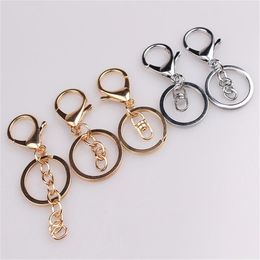 30pcs lot Keychains Key Chains Jewellery Findings Components Gold Silver Plated Lobster Clasp Keyring Making Supplies Diy Jewelry239K