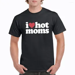 Men's T Shirts Summer O-Neck I Love Moms Fashion Graphic Streetwear Short Sleeve Loose Casual T-shirt Hiptser Unisex Clothing