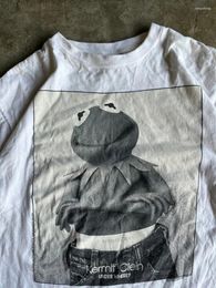 Women's T Shirts Summer Classic Fashion T-shirts Frog Print Cartoon White Shirt Tops Tees Short Sleeves Clothes Plus Size