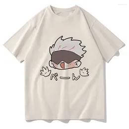 Men's T Shirts Jujutsu Kaisen Shirt Fashion Men Harajuku Funny Kawaii Gojo T-Shirt Unisex Anime Manga High Quality Cotton Tees Korea