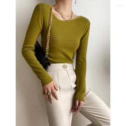 Women's Sweaters Trendy Slant Collar Slim Bottom Knitwear Top Design Sweater Women