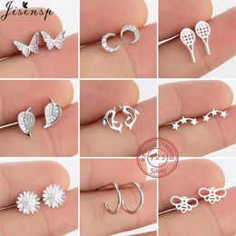 Stud Multiple 925 Sterling Silver Earrings For Women Girls Fashion Small Dolphin Bee Moon Earings Sterling-silver-jewelry Accessor237S