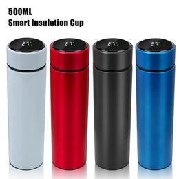 Water Bottles Stainless Steel Led Digital Temperature Display Smart Insulation Cup Intelligent Thermos 500ML 231130