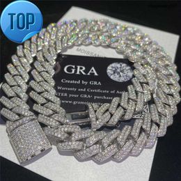 Stock Iced Out Vvs Moissanite Bracelet 925 Silver Bling Diamond Link Hip Hop Men Jewellery Necklace