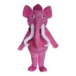 Christmas Pink Elephant Mascot Costume Halloween Fancy Party Dress Cartoon Character Outfit Suit Carnival Unisex Outfit Advertising Props