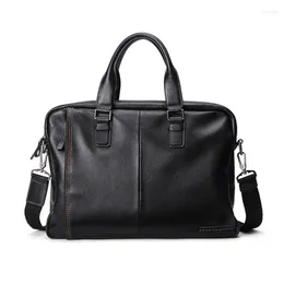 Briefcases Fashion Men Bag Genuine Leather Men's Briefcase Large Capacity Business Handbags Male Shoulder Messenger Bags Laptop