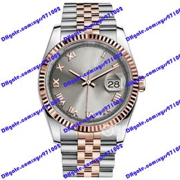 Best selling men's watch Automatic mechanical 36mm silver gray dial 116231 116233 women's watch stainless steel rose gold strap dial Sapphire glass folding buckle