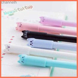 Gel Pens 6Pcs/Lot Kawaii Cute Kitten Gel Pen Cat Neutral Pen 0.5mm Black Refill Kids School Writing Stationery Office Supplies Gifts YQ231201