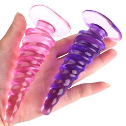 Sex Toy Massager Sexy Rotating Pagoda Transparent Sucker Backyard Anal Plug Beads Supplies Shared by Men and Women to Stimulate Couples' Sex Toys