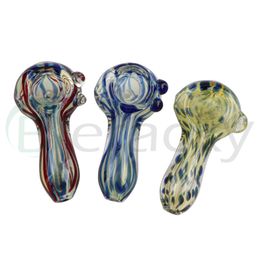 Beracky Hand Pipe Extra Small Size Swirl Design 3.2inch Glass Dry Herb Smoking Pipe Smoking Tools Smoking Accessories Colourful Accessories