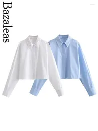 Women's Blouses 2023 Bazaleas Store Elegant Rivet Shirts Woman Blouse Slim Crop Top Official Clothing