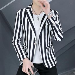 Men's Suits Mens Casual Blazers Autumn Spring Fashion Stripe Slim Suit Jacket Men Blazer Masculino Clothing Vetement Homme