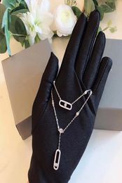 100 925 Sterling Silver Jewelry Slide cz zircon Stone moving necklace Pendant For Women fashion Double chain mobile single diamon3865655