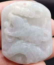Certified Burma 100% Natural Type A Jade Jadeite Fine Hand Carved Pendant Mouse
