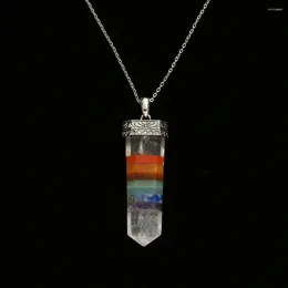 Pendant Necklaces Natural Stone 7 Chakra Sword Necklace Fashionable Vintage Crystal Quartz Healing Energy Charm Jewellery