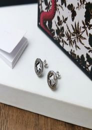Retro Fashion Lady Women Brass Hollow Out Engraved Flower G Letter Silver Plated Stud Earrings8158740