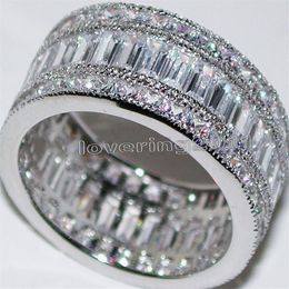 choucong Full Princess cut Stone Diamond 10KT White Gold Filled Engagement Wedding Band Ring Set Sz 5-11 Gift263Q