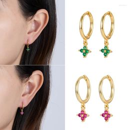 Hoop Earrings Stainless Steel Zircon Flower For Women Gold Plated Cartilage Piercing 2023 Fashion Jewellery Accessories