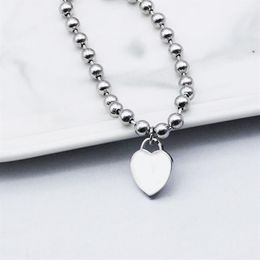 couple 15mm Heart Bracelets Strands Stainless Steel Round Beaded Chains Extension chain 5cm Fashion Jewelry Whole Gifts for gi330d