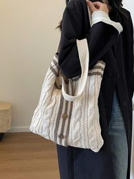Evening Bags Work Large-capacity Knitted Bag Women 2023 Casual Shoulder Tote Bucket