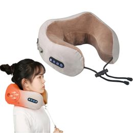 Face Care Devices U Shaped Electric Neck Massager 3D Kneading Shiatsu Shoulder Massager Pain Relief Multifunctional Portable Body Massage Device 231201