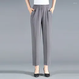 Women's Pants 2023 Autumn And Winter High Waist Sequined Pockets Folds Elasticity Loose Slim Fashion Casual Elegant Straight Leg