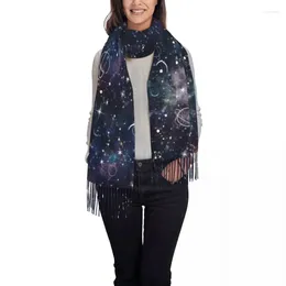 Ethnic Clothing Womens Scarf Winter Space Starry Sky Thin Warm Cape Wraps Female Bandana Pashmina Long Tassel