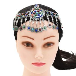 Wedding Jewelry Sets Pakistan Ethnic Colorful Bead Coin Headpiece Necklace Earrings Bracelet Set for Women Afghan Indian Moroccan Traditional 231130