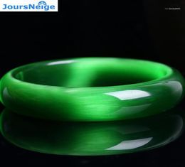 Genuine Bright Green Natural Cat Eye Stone Crystal Bangles Women Lucky Gift Help Marriage Bracelet Jewellery JoursNeige13070686