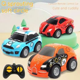 Electric/RC Car Rc Mini Cartoon Remote Control Car Cute Car Remote Control Car Boy Girl Car Wireless Model Children's Birthday Gift 231130