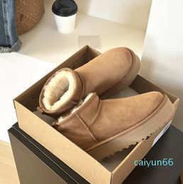 Womens boots australia Slippers Suede Shearling platform Slipper winter Ultra mini snow Boot sheepskin Fur Slides suede Wool designer ankle booties