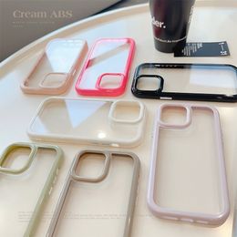 Clear Acrylic Candy Colors PC Hard Cases For iPhone 15 14 13 12 11 Pro Plus X XS MAX XR 15pro 14pro 13pro Transparent Back Cover Cell Phone Case Soft TPU Bumper