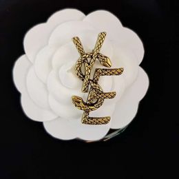 Jewellery designer yslies brooch pins Wind Snake Pattern brooch Personalised Versatile Fashion Jewellery Coat Pin Suit Shirt Neckpin Alloy