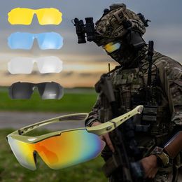 Outdoor Eyewear 5 Lens Set Polarized Tactical Goggles Men Sports Windproof Dustproof Climbing Glasses Safety Protective 231201