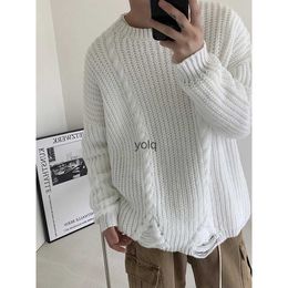 Men's Sweaters 2023 Winter Fashion Trend Knitwear Loose Lazy Style Wool Sweater Round Ne Pullover Keep Warm 3 Colour Coats M-2XLyolq