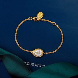 New Brand Pure 925 Sterling Silver Jewelry For Women Water Drop Bracelet Praty Wedding Jewelry Cute Gold Color Diamond Lovely251W